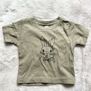 Bunny Tee on Bella Canvas Olive Green Worn Once 3-6 Months